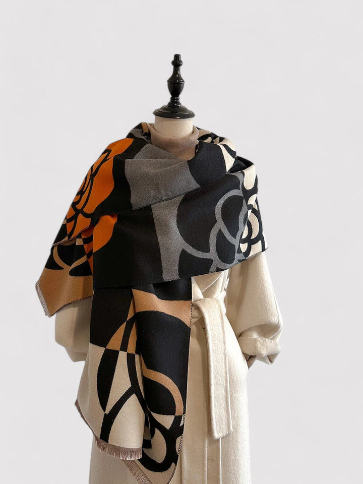Ancien | Women's Floral Double-sided Cashmere Pashmina Scarf afbeelding 3