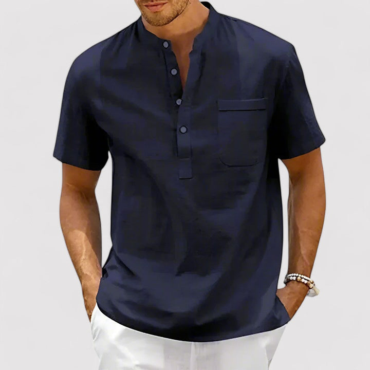 Ancien | Men's Pure Linen Shirt afbeelding 3