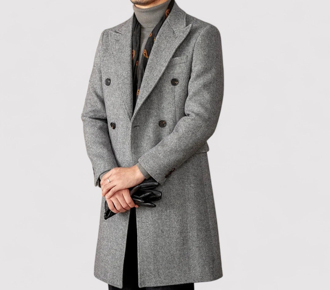 Ancien | Men's Wool Winter Coat with Double-Breasted Collar afbeelding 3
