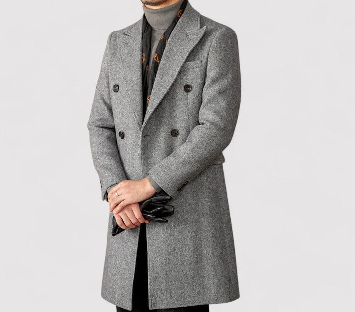 Ancien | Men's Wool Winter Coat with Double-Breasted Collar afbeelding 3