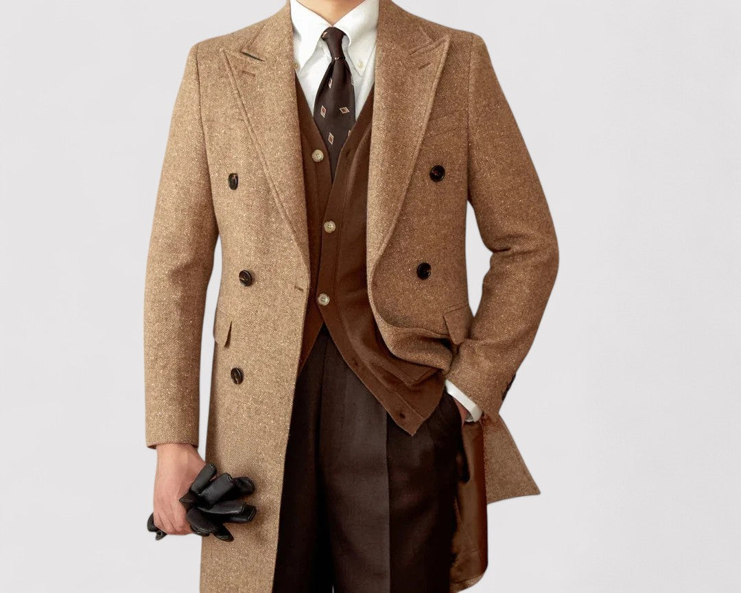 Oliver | Men's wool winter coat with double-breasted collar