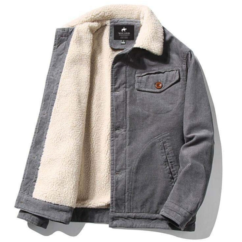 West Louis™ New Trend Fur Lining Corduroy Jacket afbeelding 2