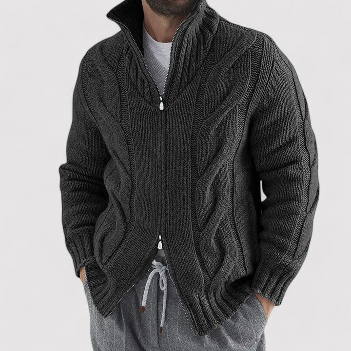 Ancien | Fashionable Knitted Turtleneck Cardigan for Men afbeelding 1