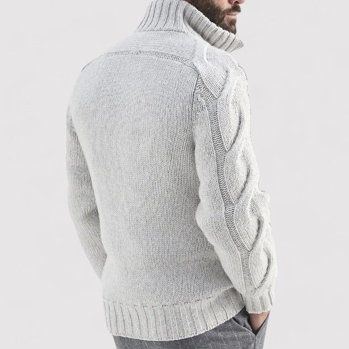 Ancien | Fashionable Knitted Turtleneck Cardigan for Men afbeelding 6