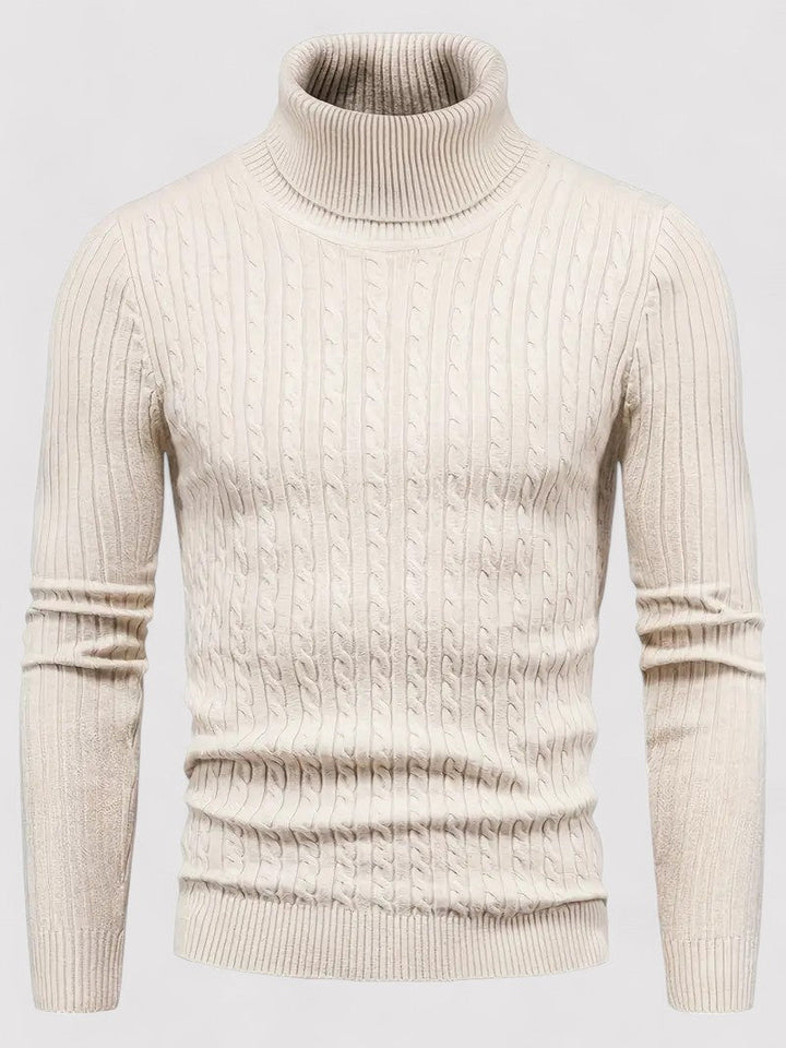 Ancien | Cable-Knit Men's Turtleneck Jumper for Autumn afbeelding 1