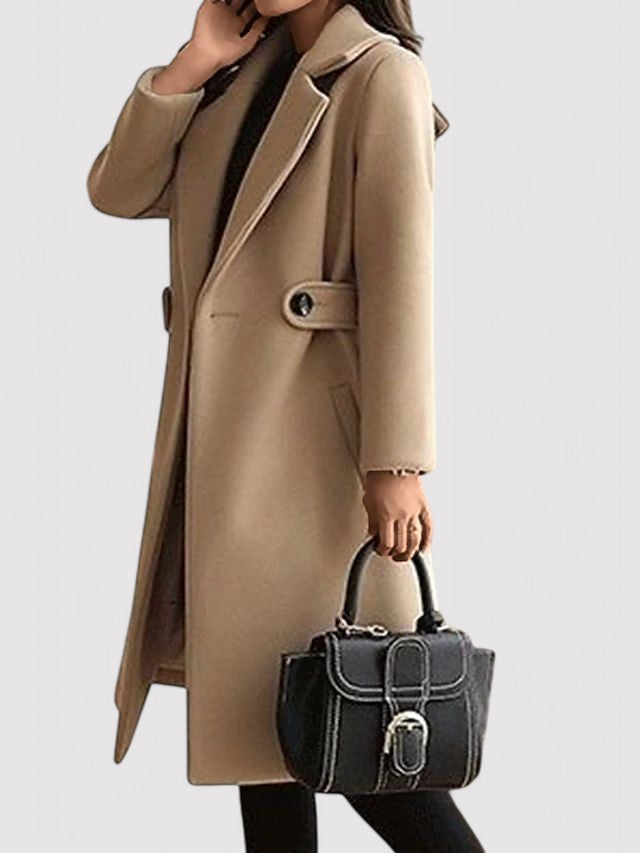Ancien | Wool Winter Coat with Narrow Belt afbeelding 3