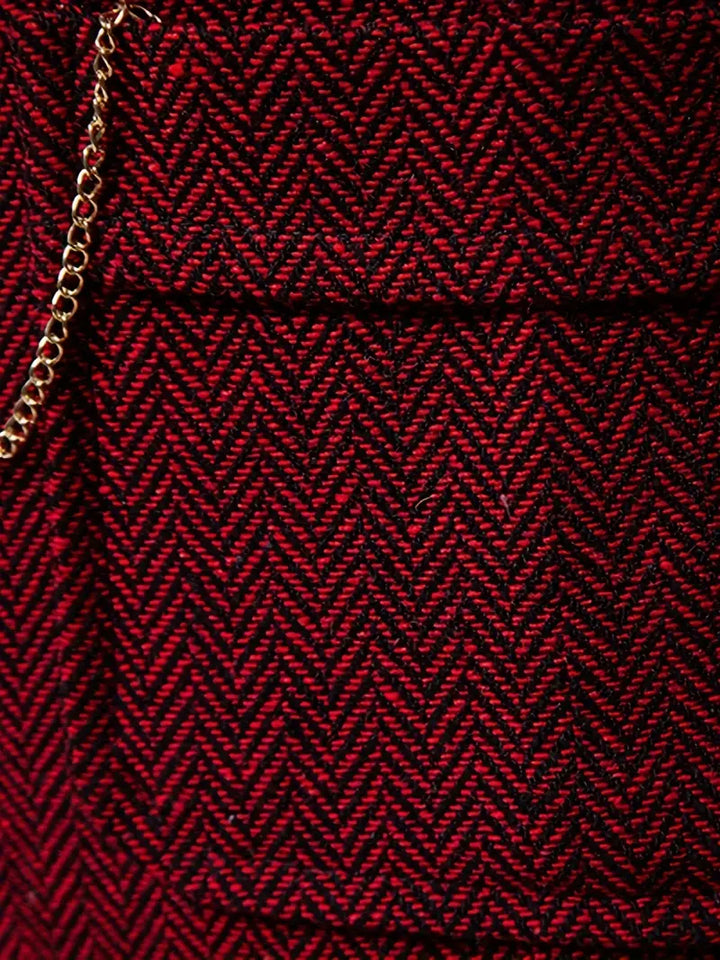 Ancient Elegant Retro Men's Vest with Herringbone Pattern afbeelding 7