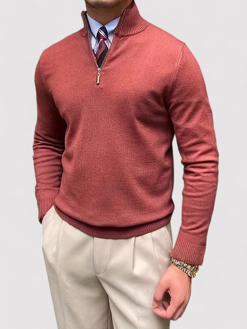 Ancien | Autumn Knitted Sweater with Zipper afbeelding 4