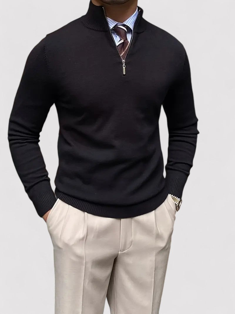 Ancien | Autumn Knitted Sweater with Zipper afbeelding 1