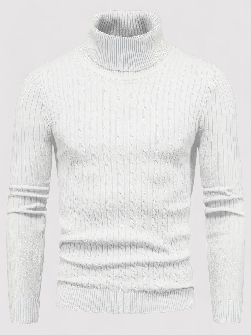 Ancien | Cable-Knit Men's Turtleneck Jumper for Autumn afbeelding 6