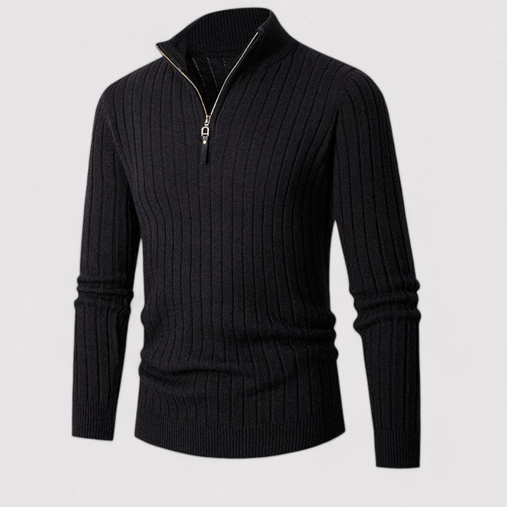 Ancien | Men's Casual Zip-Up Sweater afbeelding 11