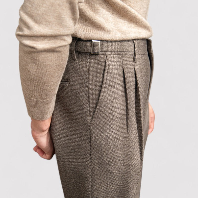 Ancien | Men's Houndstooth Edinburgh Straight Fit Trousers afbeelding 3