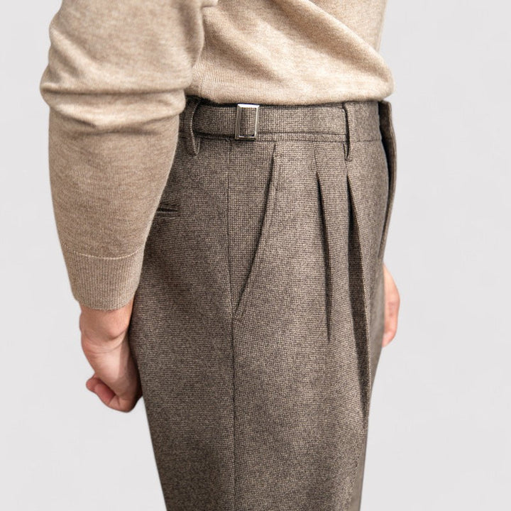 Ancien | Men's Houndstooth Edinburgh Straight Fit Trousers afbeelding 3