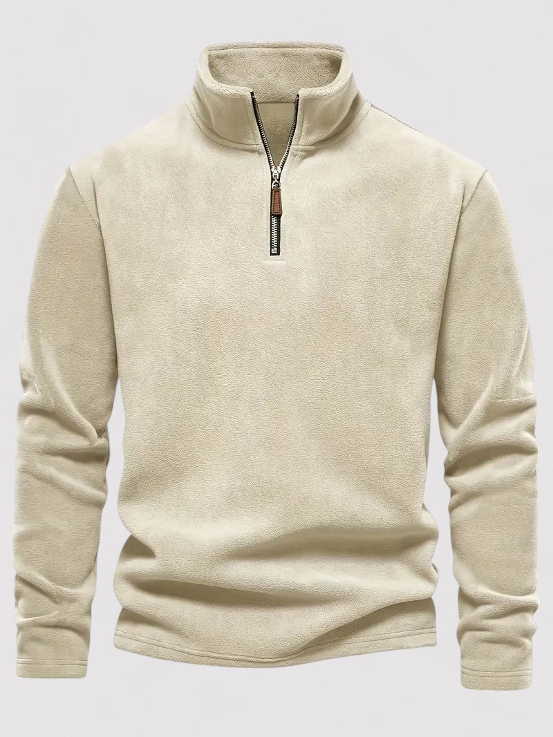Ancien | Men's Half Zip Fleece Crew Neck Sweater afbeelding 11
