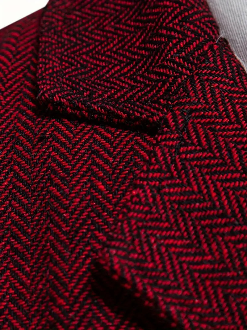 Ancient Elegant Retro Men's Vest with Herringbone Pattern afbeelding 8