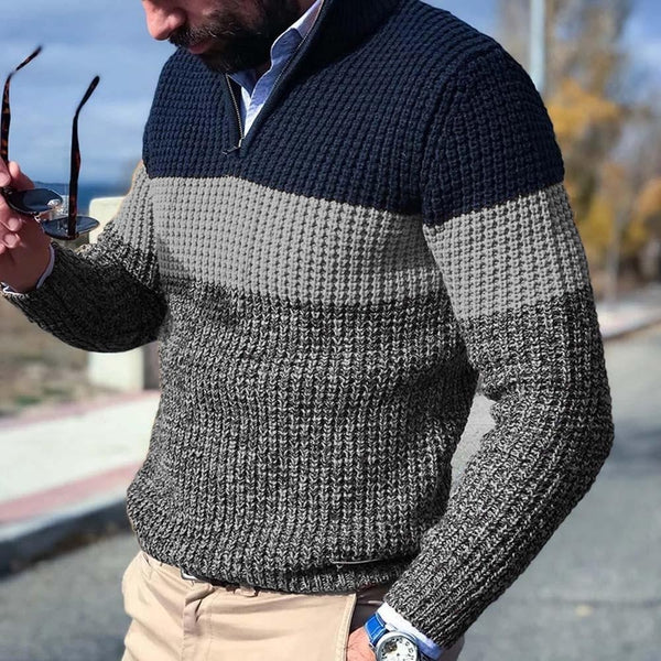 Oliver | Stylish knitted men's sweater with zipper