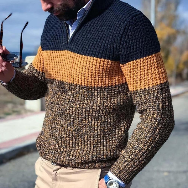 Oliver | Stylish knitted men's sweater with zipper