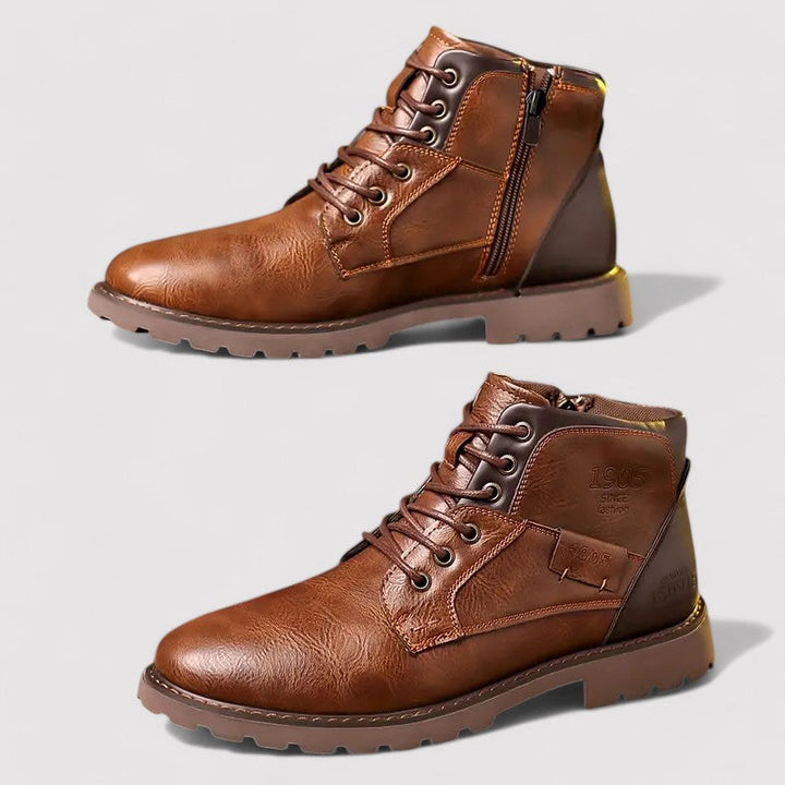 Ancien | Men’s Leather Boots with Zip-up Closure afbeelding 3