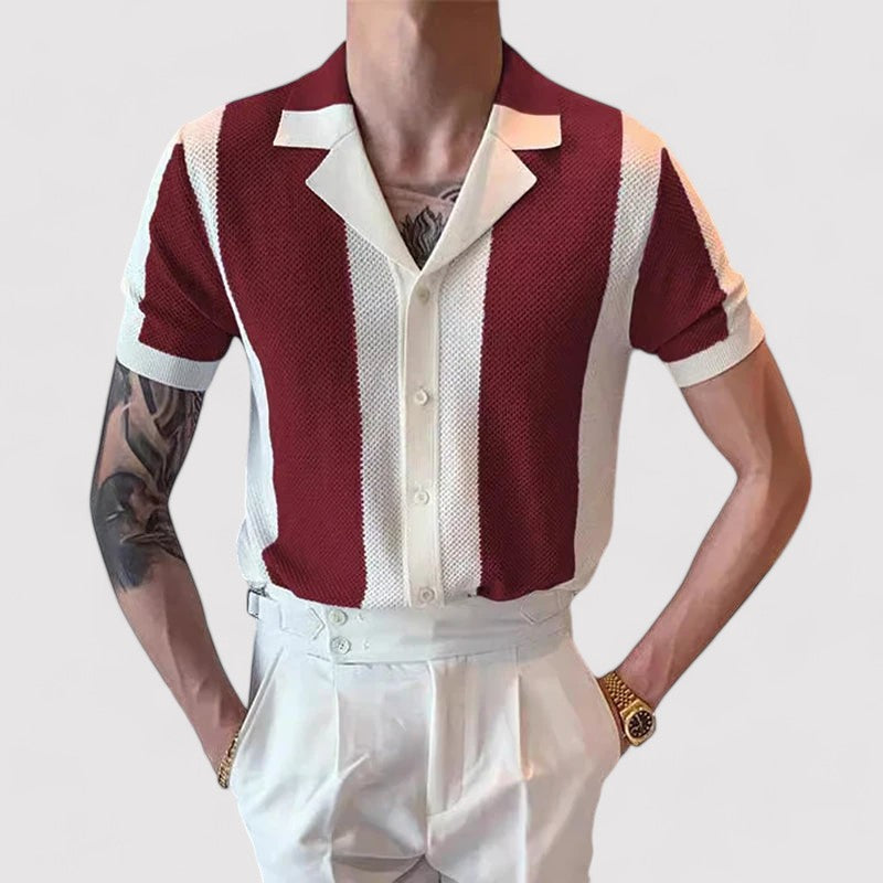 Ancien | Knitted Striped Polo afbeelding 3