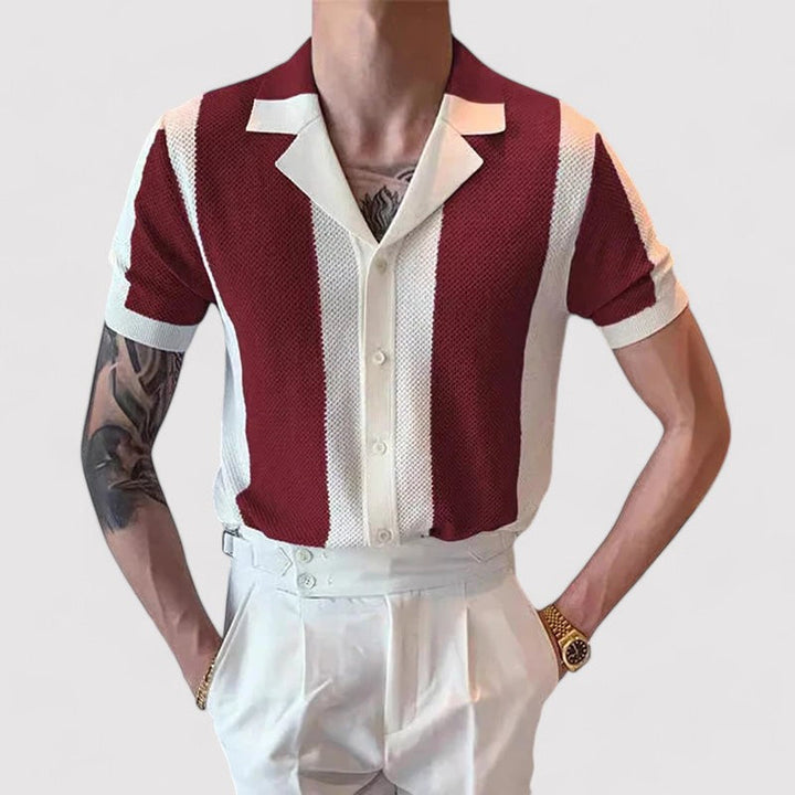 Ancien | Knitted Striped Polo afbeelding 3