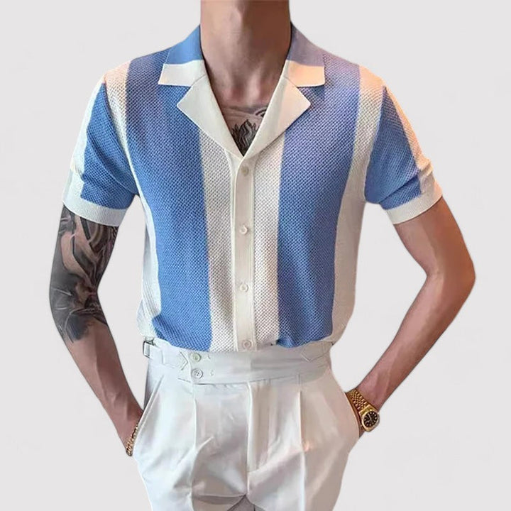 Ancien | Knitted Striped Polo afbeelding 2