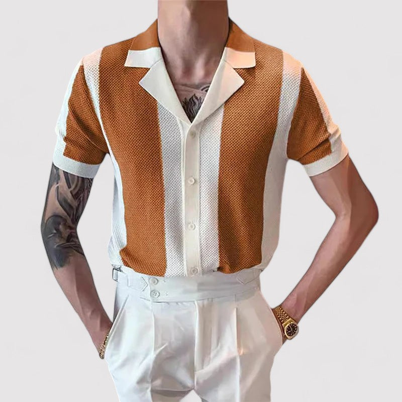 Ancien | Knitted Striped Polo afbeelding 5