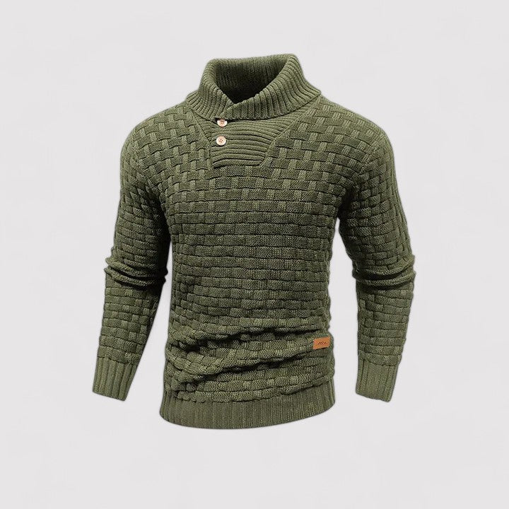 Ancien | Buttoned Mid-Collar Warm Winter Sweater for Men afbeelding 2