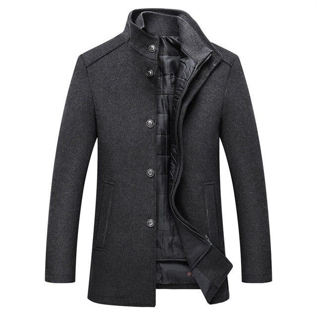 West Louis™ Single Breasted Thick Wool Coat afbeelding 4