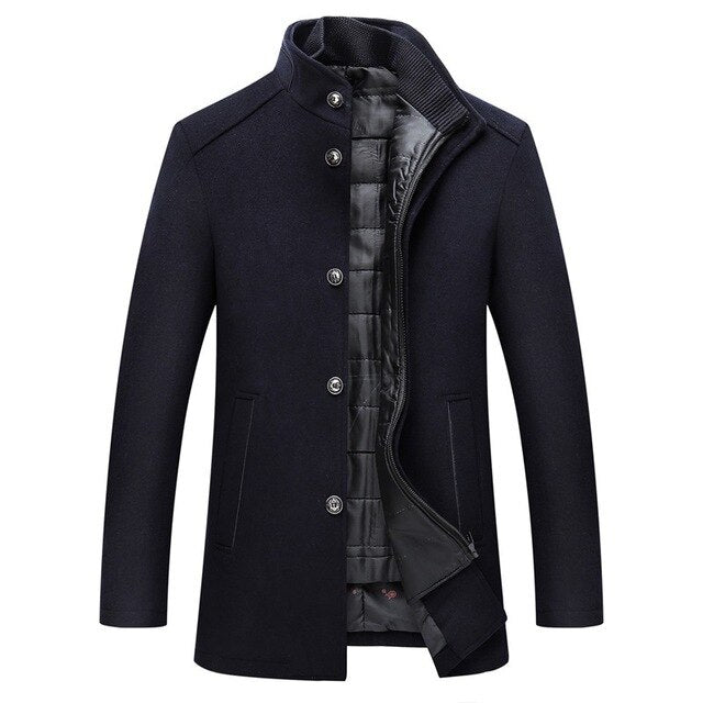 West Louis™ Single Breasted Thick Wool Coat afbeelding 3