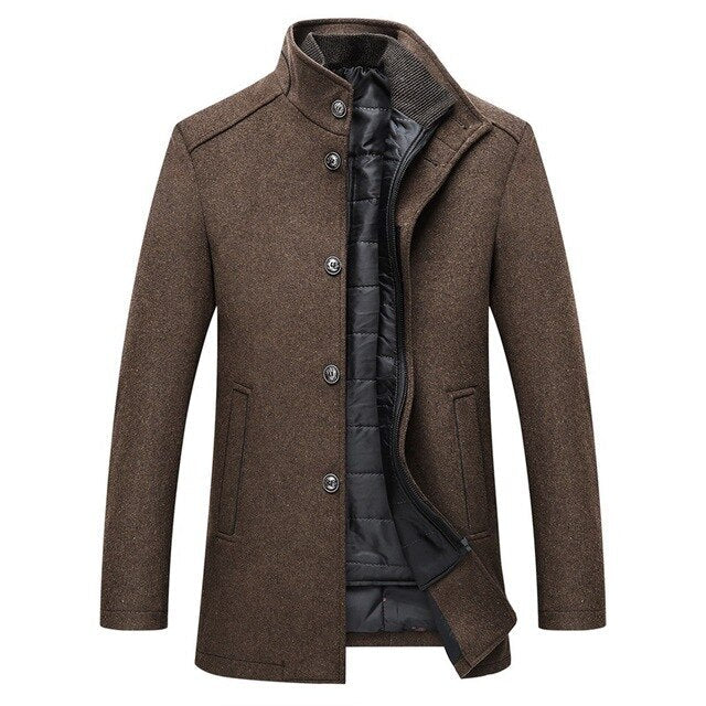 West Louis™ Single Breasted Thick Wool Coat afbeelding 1