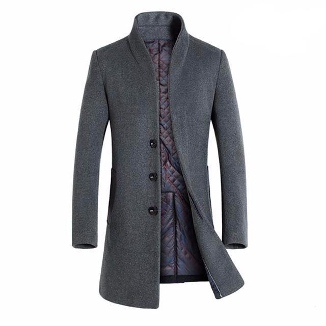 West Louis™ Winter Woolen Long Peacoat afbeelding 1