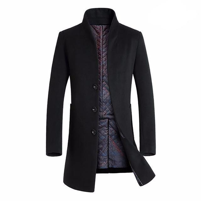 West Louis™ Winter Woolen Long Peacoat afbeelding 3