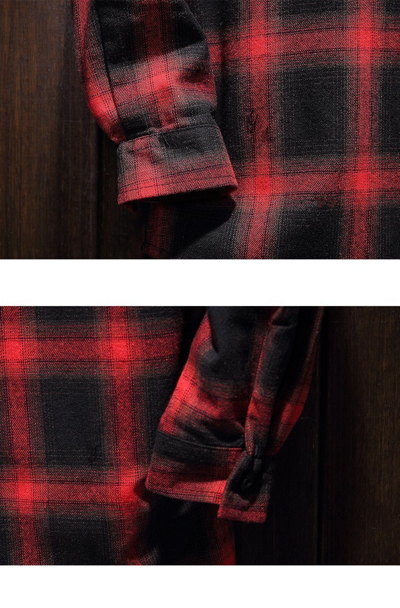 West Louis™ Plaid Casual Hooded Shirt afbeelding 7