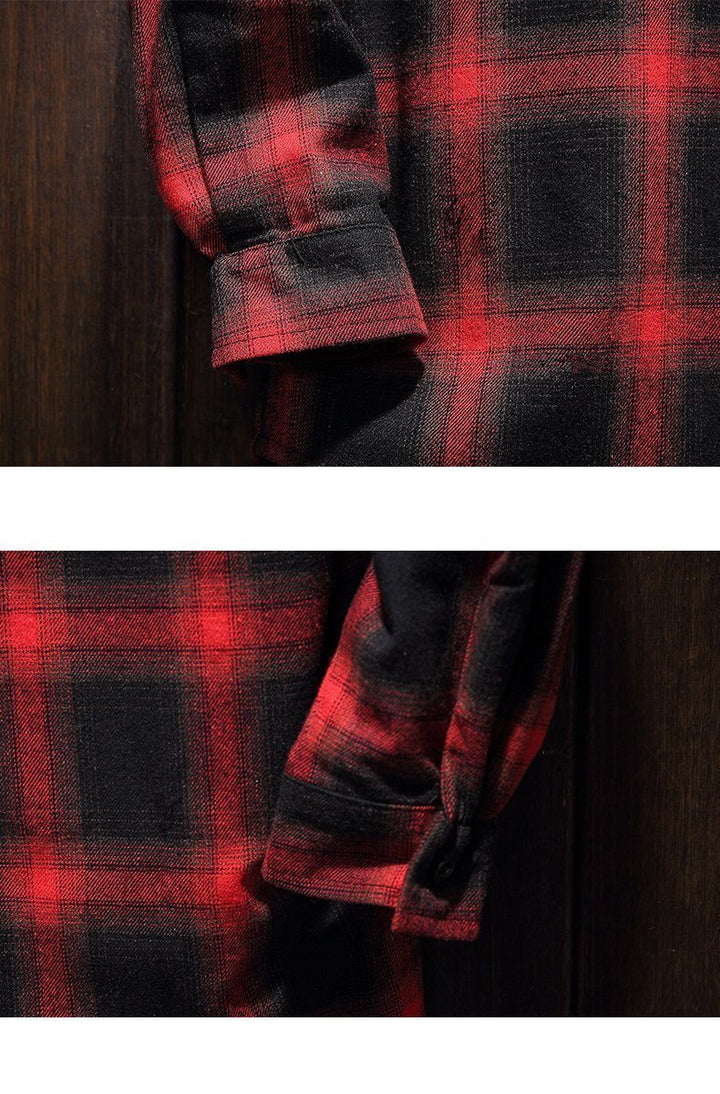 West Louis™ Plaid Casual Hooded Shirt afbeelding 7