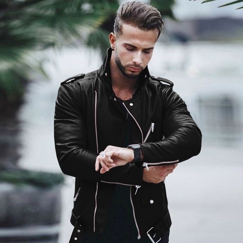 West Louis™ Style PU Leather Jacket afbeelding 2