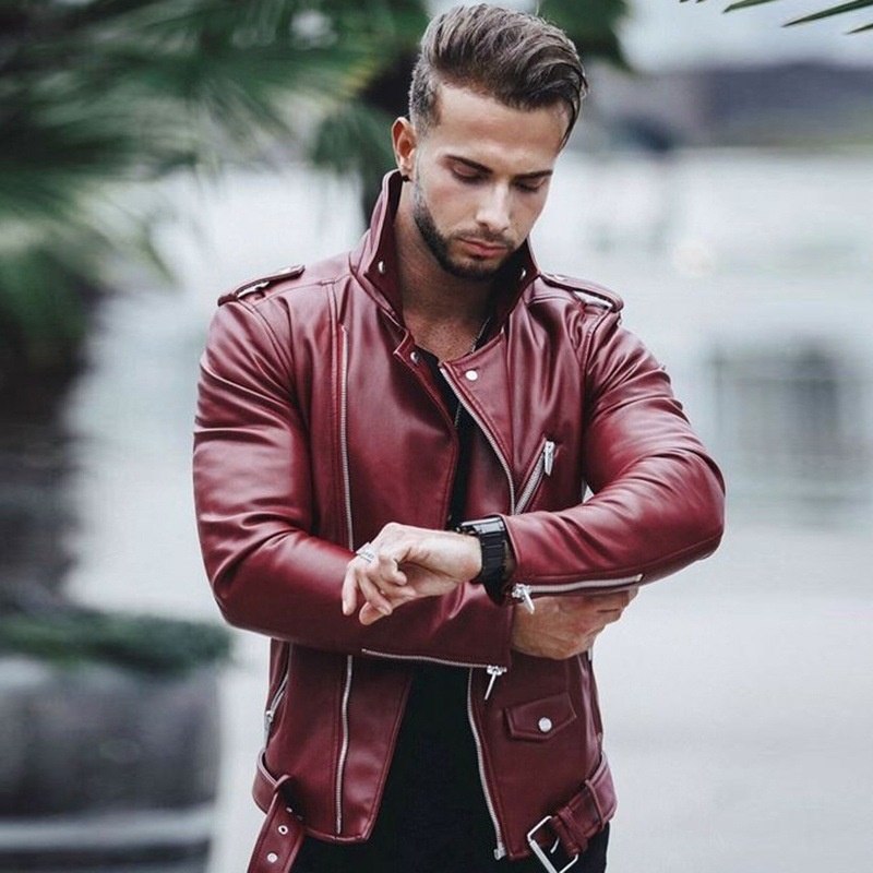 West Louis™ Style PU Leather Jacket afbeelding 1