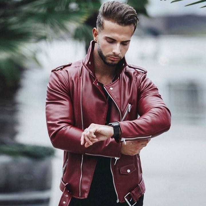 West Louis™ Style PU Leather Jacket afbeelding 1