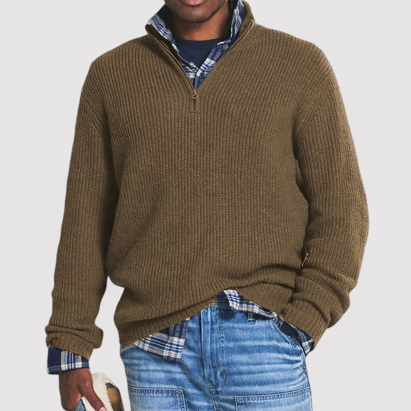Ancien | Warm Half Zip Sweater For Men afbeelding 4